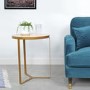 GRADE A1 - Gold Side Table with Pink Patterned Top - Kourtney