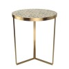 GRADE A1 - Iris Patterned and Gold Side Table