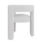 White Boucle Upholstered Curved Dining Chair - Kirra