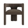 Taupe Chenille Curved Dining Chair - Kirra