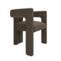 Taupe Chenille Curved Dining Chair - Kirra