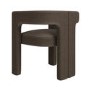 Taupe Chenille Curved Dining Chair - Kirra
