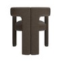 Taupe Chenille Curved Dining Chair - Kirra