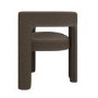 Taupe Chenille Curved Dining Chair - Kirra