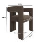 Taupe Chenille Curved Dining Chair - Kirra