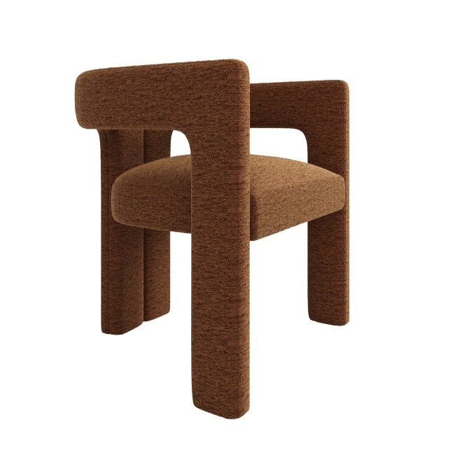 Burnt Orange Luxury Upholstered Curved Tub Dining Chair - Kirra