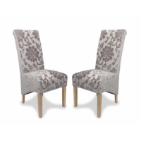 Krista Baroque Mink Pair of Dining Chairs
