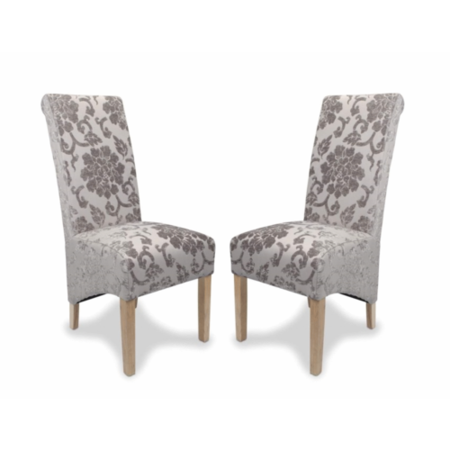 Krista Baroque Mink Pair of Dining Chairs