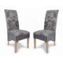 Hamden Fleur Antique Grey Fabric Pair of Dining Chairs