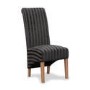 Hamden Pair of Charcoal Grey Velvet Stripe Dining Chairs