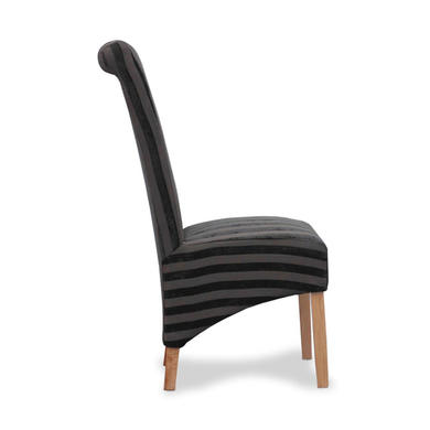 Hamden Pair of Charcoal Grey Velvet Stripe Dining Chairs