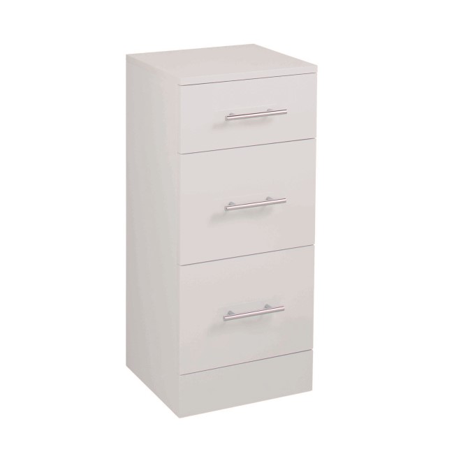 GRADE A2 - Alpina White Freestanding Bathroom Storage Cabinet - 300mm Depth