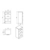 White Free Standing Bathroom Storage Cabinet - 300mm Depth