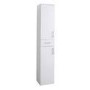 White Tall Boy Bathroom Cabinet Storage Unit - W350 x H1902mm