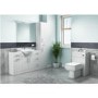 White Tall Boy Bathroom Cabinet Storage Unit - W350 x H1902mm