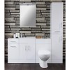 White Tall Boy Bathroom Cabinet Storage Unit - W350 x H1902mm