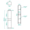 White Tall Boy Bathroom Cabinet Storage Unit - W350 x H1902mm