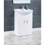 White Free Standing Bathroom Vanity Unit & Basin - W550mm