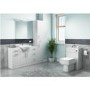 White Free Standing Double Door Bathroom Vanity Unit & Basin - W650mm