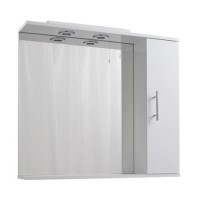 Alpina White Wall Mirror Cabinet with LED Downlight - 850mm Wide