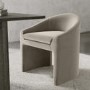 Upholstered Mink Velvet Curved Tub Dining Chair - Kelsey