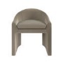 Upholstered Mink Velvet Curved Tub Dining Chair - Kelsey