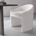 A2/KSY002 ALMOST PERFECT - Upholstered White Boucle Curved Tub Dining Chair - Kelsey