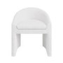 ALMOST PERFECT - Upholstered White Boucle Curved Tub Dining Chair - Kelsey