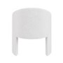 ALMOST PERFECT - Upholstered White Boucle Curved Tub Dining Chair - Kelsey