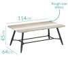 GRADE A1 - Industrial Wooden Coffee Table with Black Metal Legs - Kuta