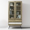 Large Display Cabinet in Solid Reclaimed Wood with Black Industrial Legs - Kuta