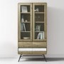 Large Display Cabinet in Solid Reclaimed Wood with Black Industrial Legs - Kuta