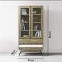 GRADE A1 - Industrial Style Wooden Display Cabinet- Kuta Range