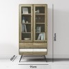 Large Display Cabinet in Solid Reclaimed Wood with Black Industrial Legs - Kuta
