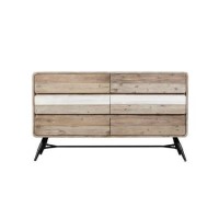 Large Sideboard in Reclaimed Solid Wood with Black Metal Legs - Industrial