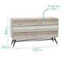 GRADE A1 - Kuta Wooden Storage Sideboard with 6 Drawers- Industrial Style