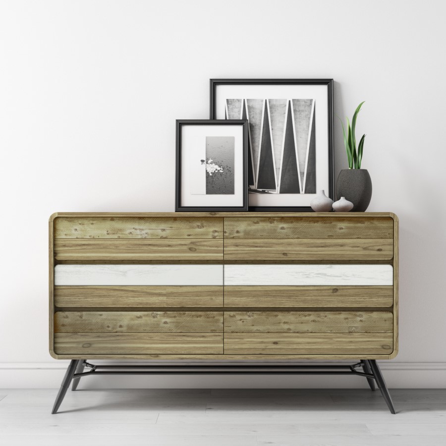 Kuta Modern Reclaimed Wood Storage Cupboard - Industrial Style