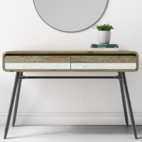 Rustic Console Table with Drawers in Reclaimed Solid Wood - Kuta