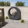 Round Water Feature with LED Lights - Anthracite Polyresin 