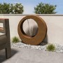 Round Water Feature with LED Lights - Copper Polyresin 