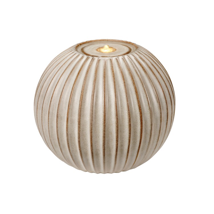 Glazed Ceramic Ball Water Feature with LED Lights