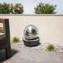 Stainless Steel Sphere in Bowl Water Feature with LED Lights