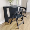 KYE001 Navy Drop Leaf Dining Table Set with 2 Chairs - Seats 2 - Kylee