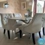 Glass Dining Table with Chrome Base - Seats 6 - Vida Living Kalmar