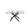 Rectangle Glass Coffee Table with Black Legs - Kacey