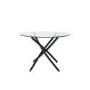 Round Glass Dining Table with Black Legs - Kacey