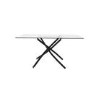 Glass Rectangular Dining Table with Black Legs - Kacey