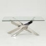 Glass Coffee Table with Chrome Base - Vida Living Kalmar