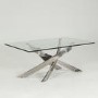 Glass Coffee Table with Chrome Base - Vida Living Kalmar