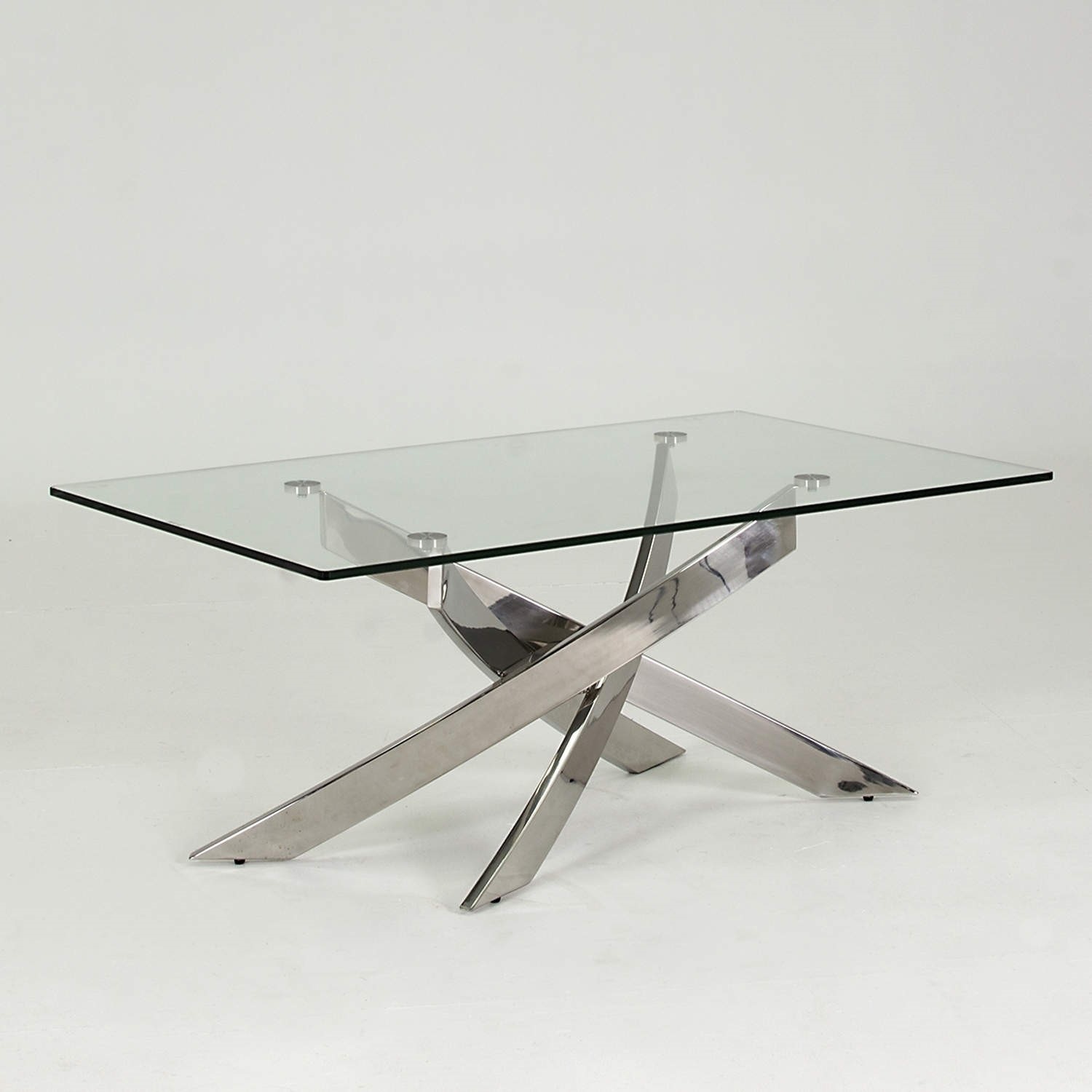 Glass Coffee Table With Chrome Base Vida Living Kalmar Furniture123